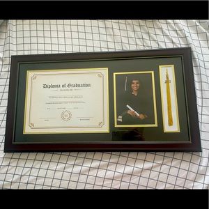 Diploma frame with picture and tassel holder
